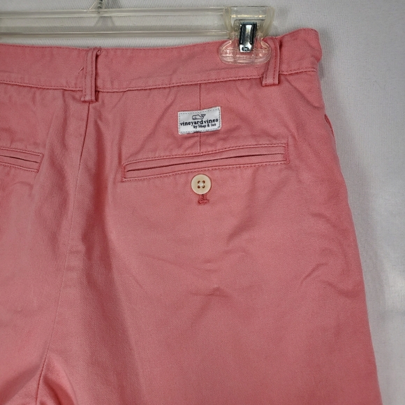 Vineyard Vines Men's Pink Club Shorts 100% Cotton Chino Flat Front Size 28 - Picture 8 of 14